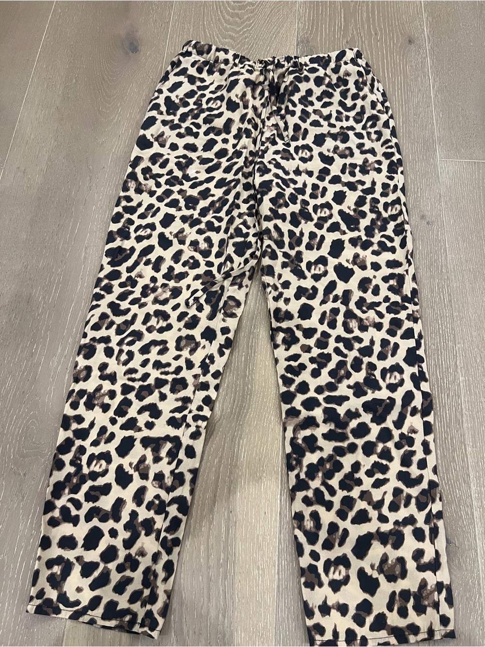 Zara Women’s Leopard Print pajama pants - Cream, Black, Brown